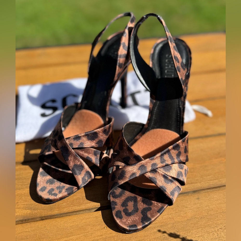 Schutz Keefa leopard heeled sandal